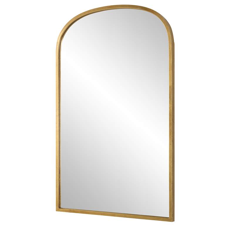 Image 4 Noble Park Miri Gold Leaf 22" x 34" Arch Wall Mirror more views