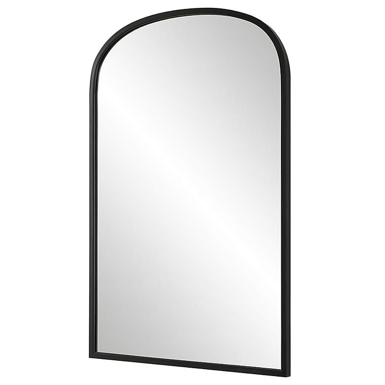 Image 4 Noble Park Miri Satin Black 22" x 34" Arch Wall Mirror more views