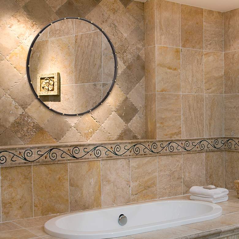 Image 3 Noble Park Monier Bronze 35" Round Wall Mirror more views