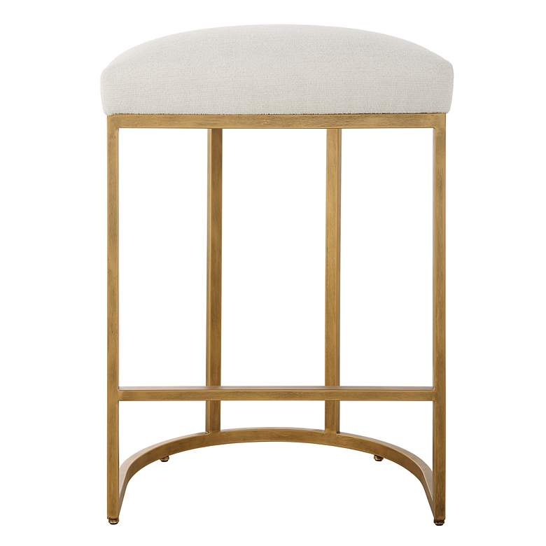 Image 5 Noble Park Nova 26 1/4" Cream and Brass Counter Stool more views