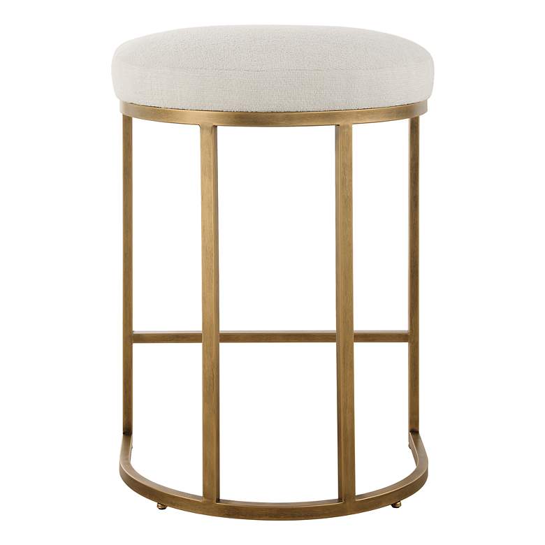 Image 7 Noble Park Nova 26 1/4" Cream and Brass Counter Stool more views