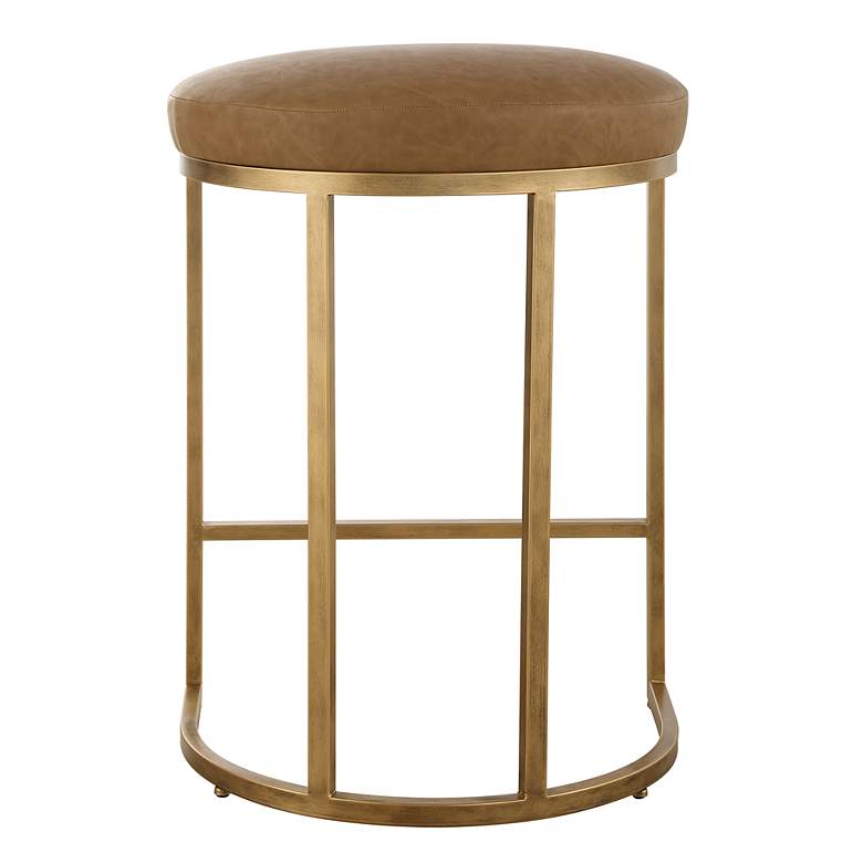 Image 7 Noble Park Nova 26 1/4" Rich Camel and Brass Counter Stool more views