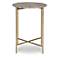 Noble Park Odelia 16"W Gold and Dark Travertine Accent Table