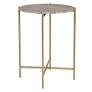 4_Noble Park Odelia 16"W Gold and Dark Travertine Accent Table more views