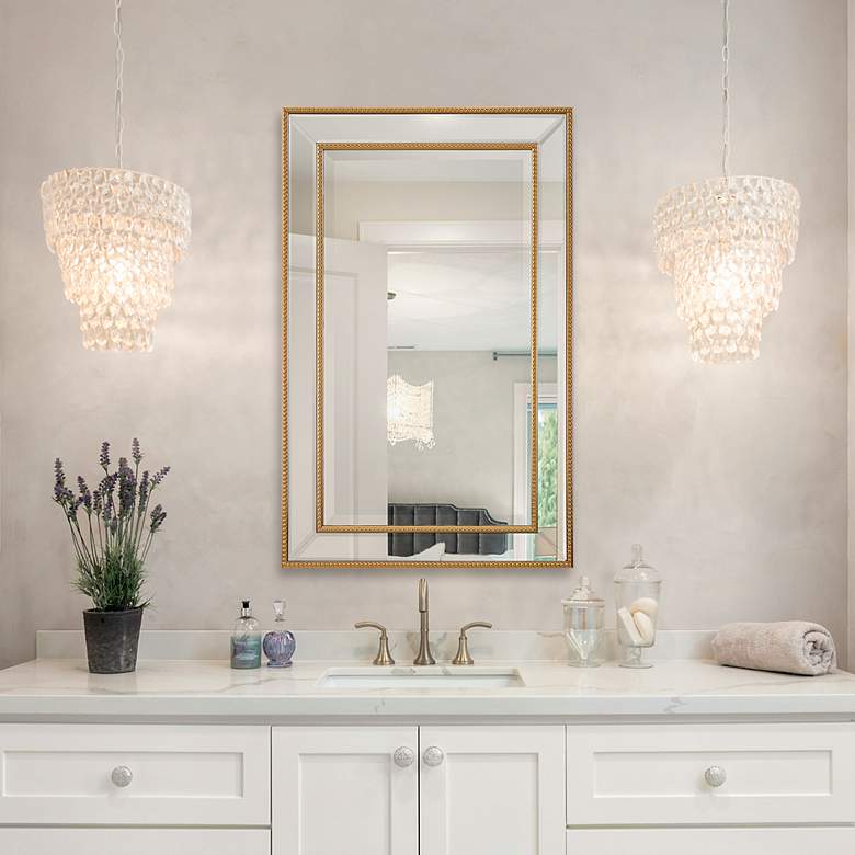 Image 1 Noble Park Osmer Gold Beaded 20" x 32" Wall Mirror