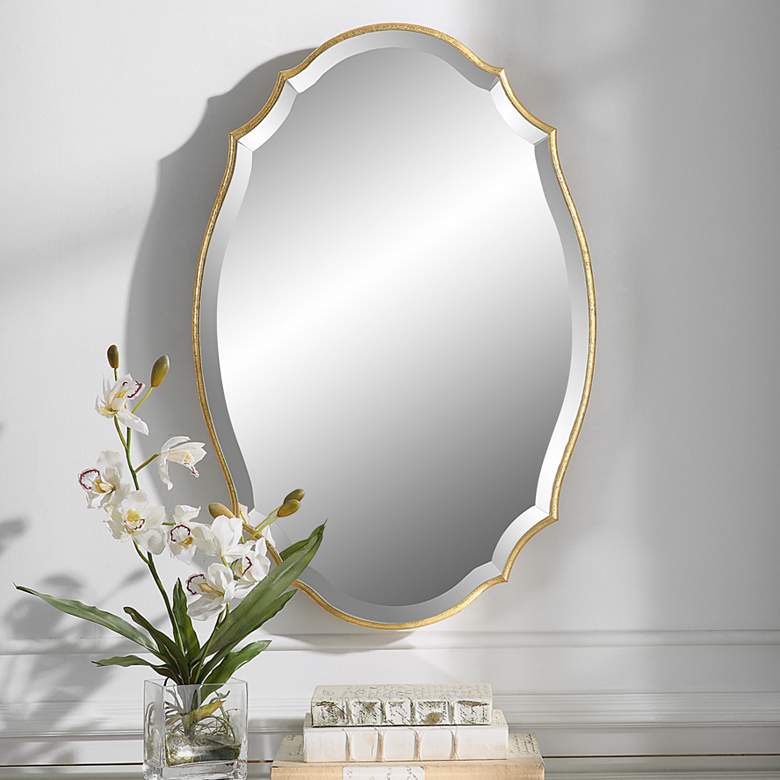 Image 1 Noble Park Palladio Metallic Gold Leaf 20" x 30" Wall Mirror