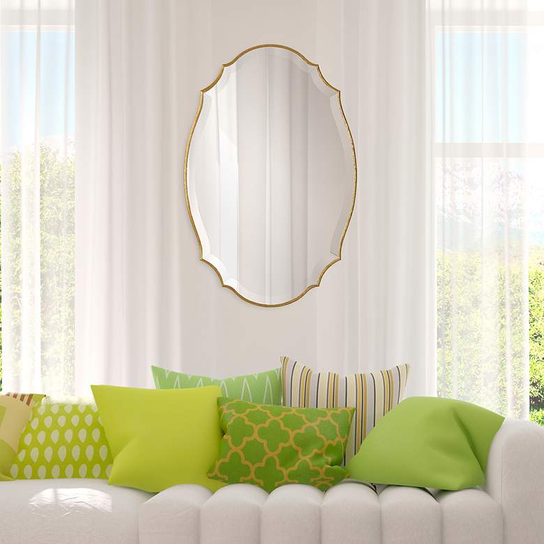 Image 3 Noble Park Palladio Metallic Gold Leaf 20" x 30" Wall Mirror more views