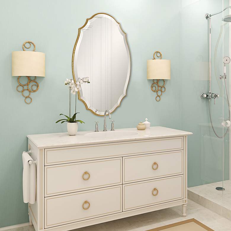 Image 5 Noble Park Palladio Metallic Gold Leaf 20" x 30" Wall Mirror more views