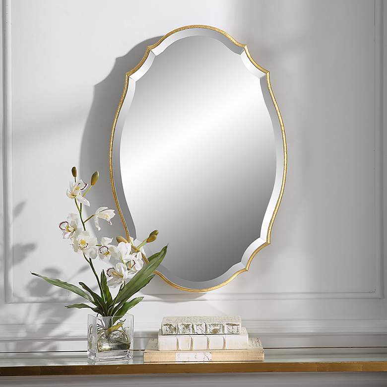 Image 6 Noble Park Palladio Metallic Gold Leaf 20" x 30" Wall Mirror more views