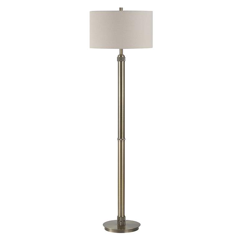 Image 2 Noble Park Prescott Antique Brass Metal Floor Lamp