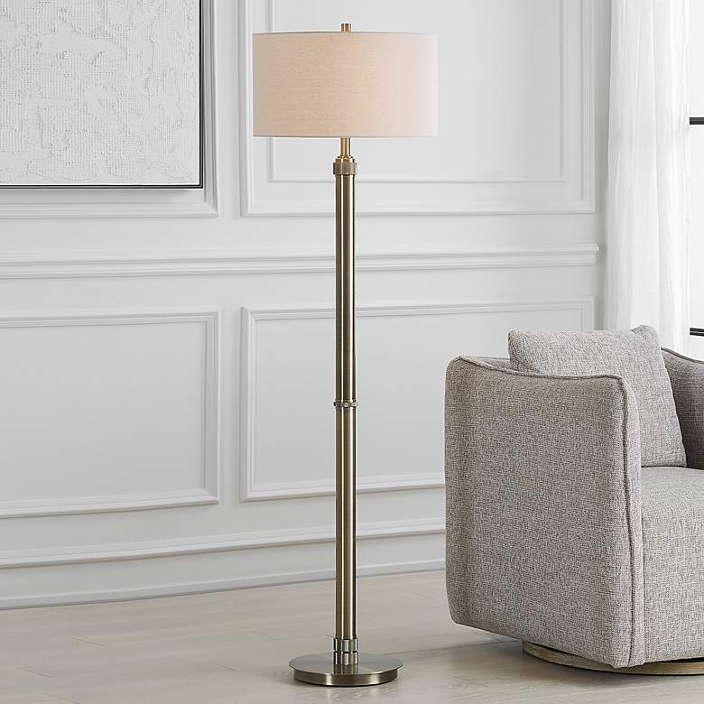 Image 1 Noble Park Prescott Antique Brass Metal Floor Lamp