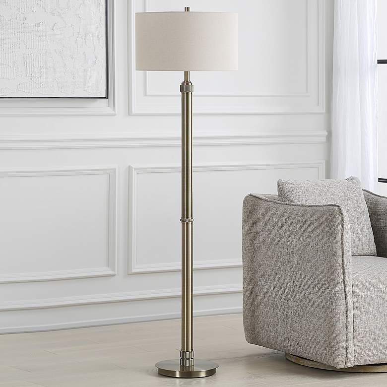Image 3 Noble Park Prescott Antique Brass Metal Floor Lamp more views