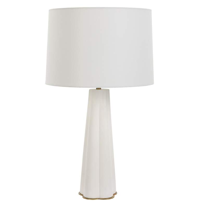 Image 2 Noble Park Presidio Satin White Ceramic Table Lamp