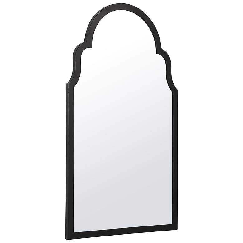 Image 4 Noble Park Quinn Satin Black 21" x 37" Arch Top Wall Mirror more views