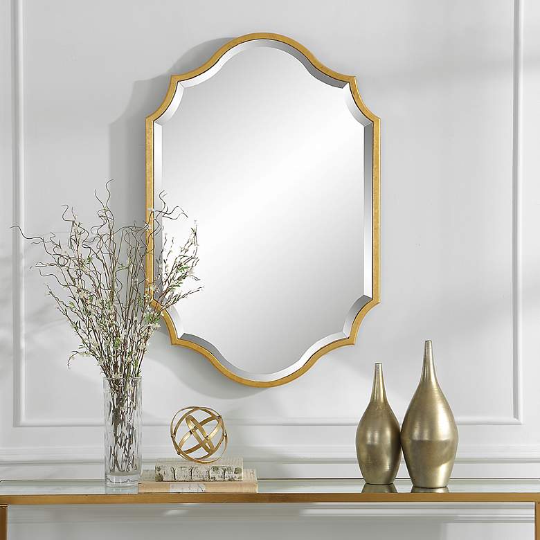 Image 3 Noble Park Regency Rich Gold Leaf 27" x 40 1/2" Wall Mirror more views