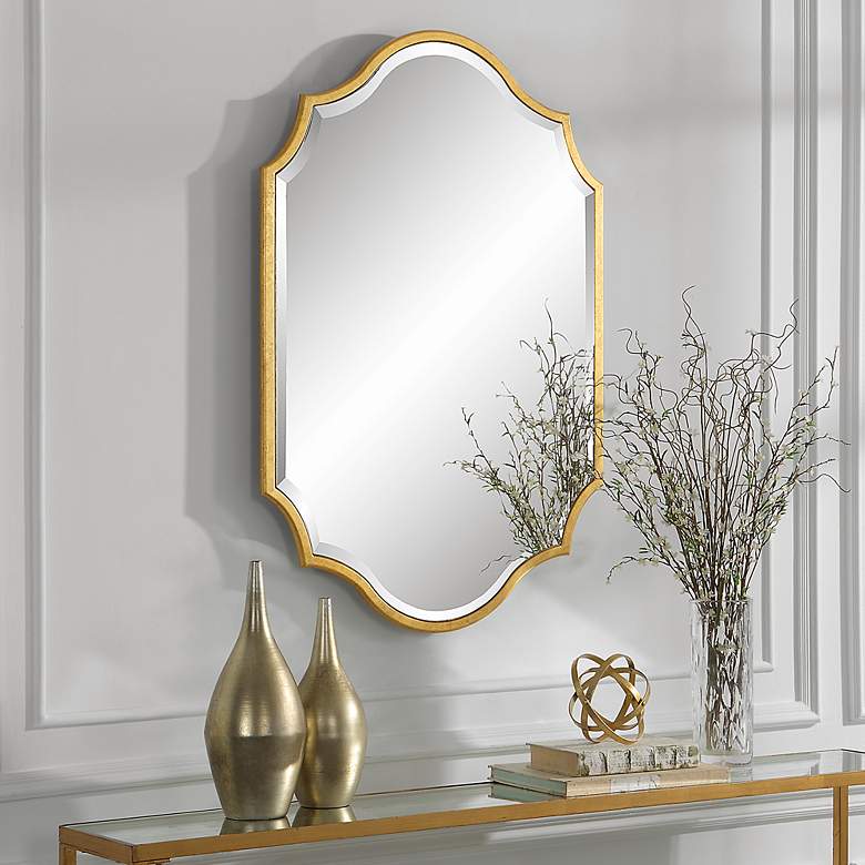 Image 4 Noble Park Regency Rich Gold Leaf 27" x 40 1/2" Wall Mirror more views