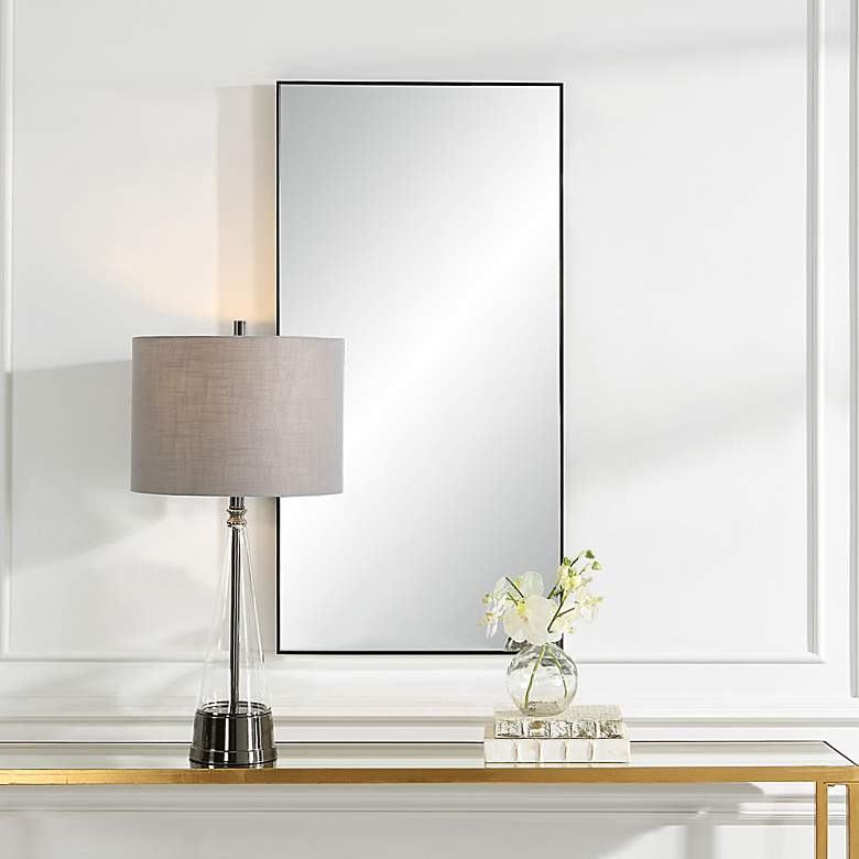 Image 1 Noble Park Reid Black 20" x 40" Rectangular Wall Mirror