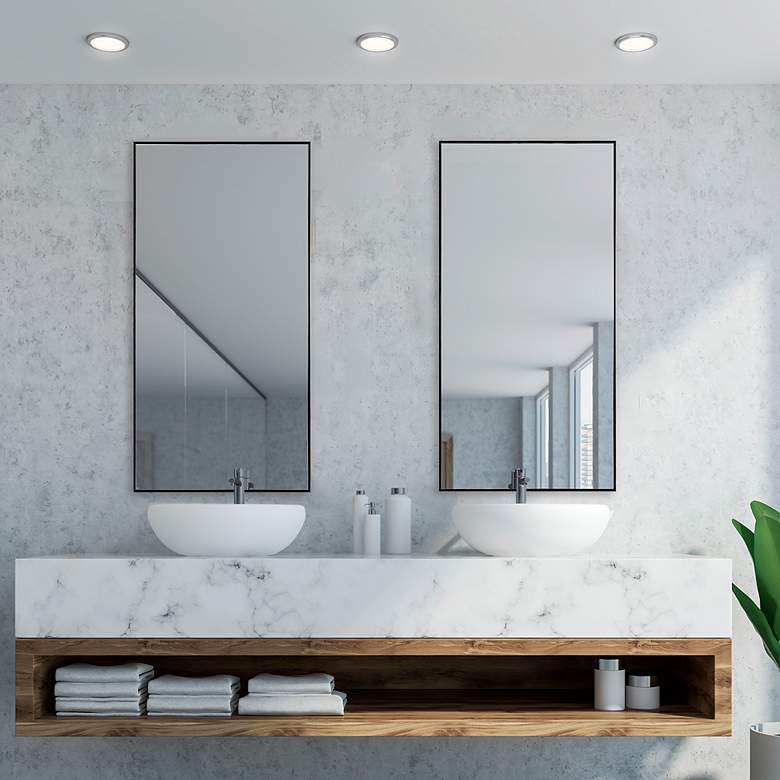 Image 3 Noble Park Reid Black 20" x 40" Rectangular Wall Mirror more views