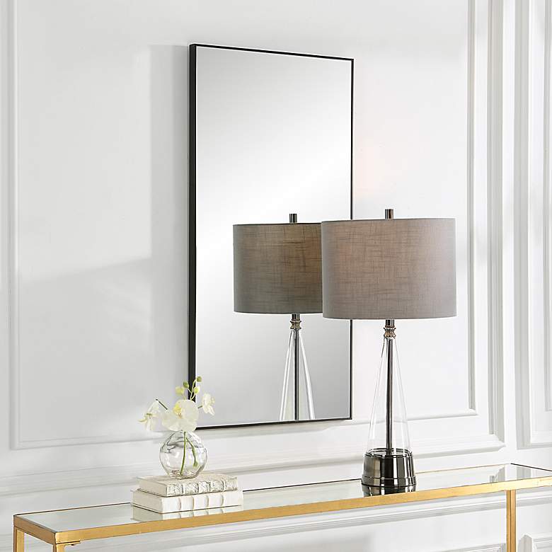 Image 4 Noble Park Reid Black 20" x 40" Rectangular Wall Mirror more views
