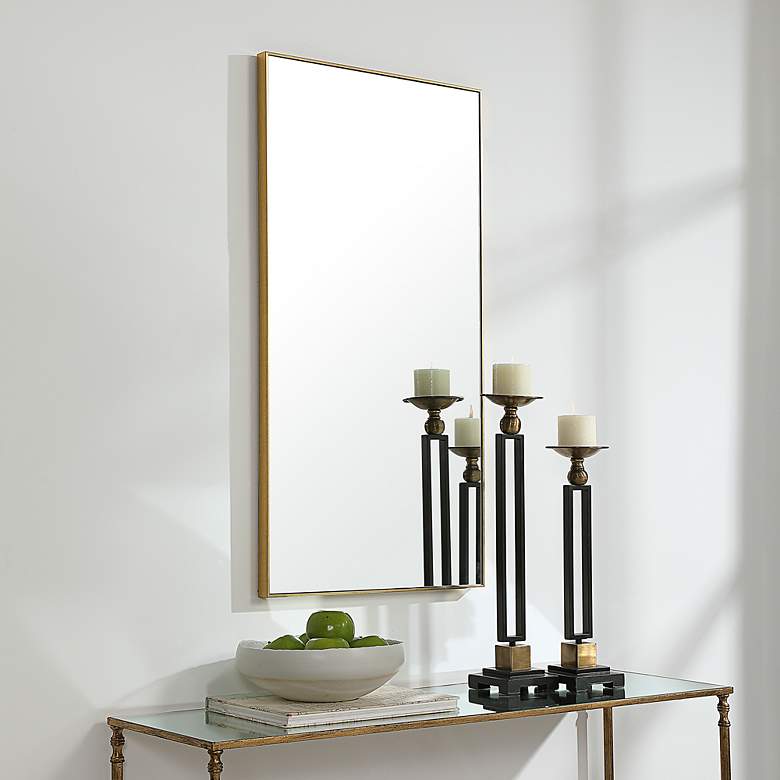 Image 3 Noble Park Reid Gold 20" x 40" Rectangular Wall Mirror more views