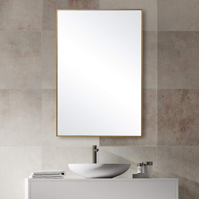 Image 1 Noble Park Reid Gold 21" x 31" Rectangular Wall Mirror