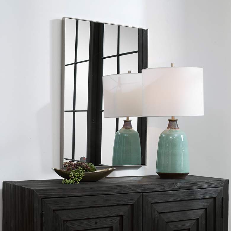 Image 3 Noble Park Reid Silver 21" x 31" Rectangular Wall Mirror more views
