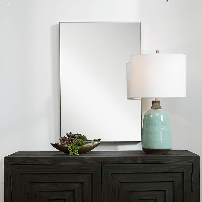 Image 4 Noble Park Reid Silver 21" x 31" Rectangular Wall Mirror more views