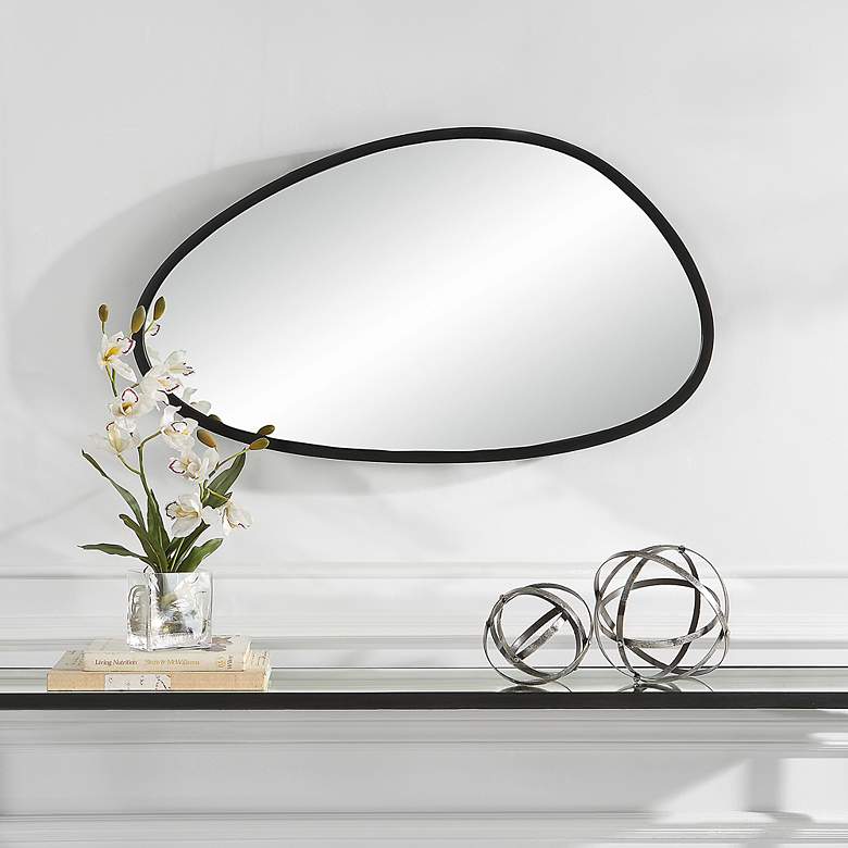 Image 1 Noble Park Reserve Black 21" x 36" Asymmetrical Wall Mirror