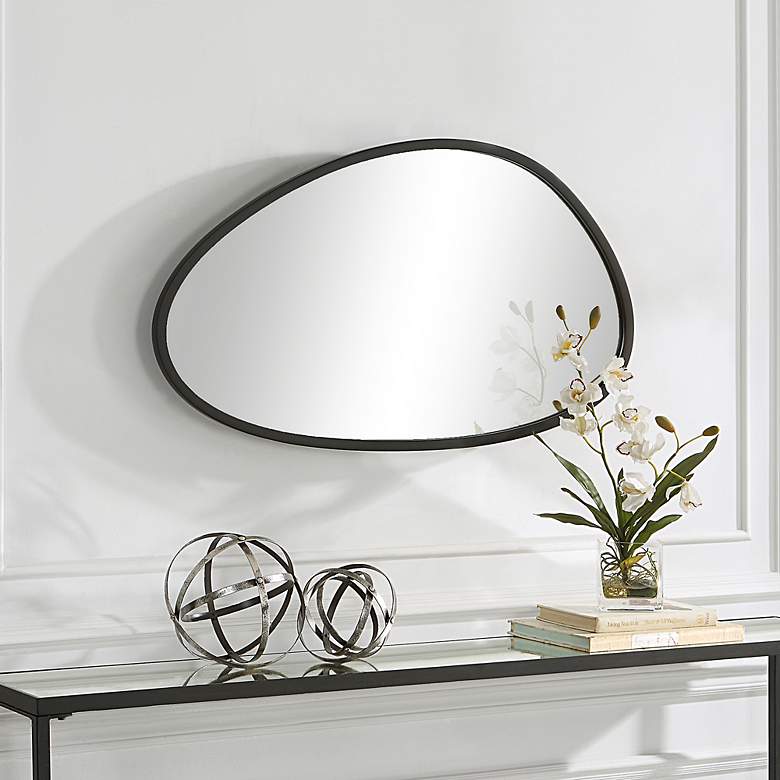 Image 3 Noble Park Reserve Black 21" x 36" Asymmetrical Wall Mirror more views