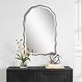 1_Noble Park Seren Antique Bronze 24" x 36" Arch Wall Mirror
