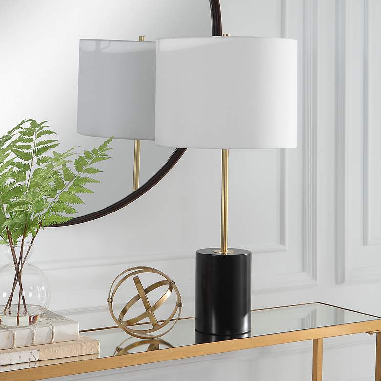 Image 3 Noble Park Serena Black and Gold Metal Table Lamp more views