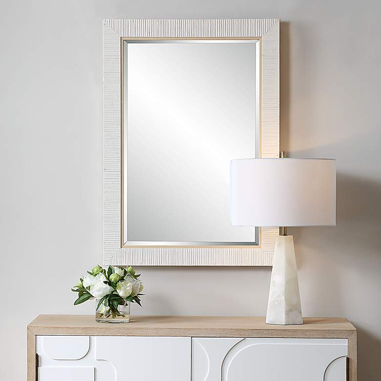 Image 1 Noble Park Serenova White 25" x 35" Rectangular Wall Mirror