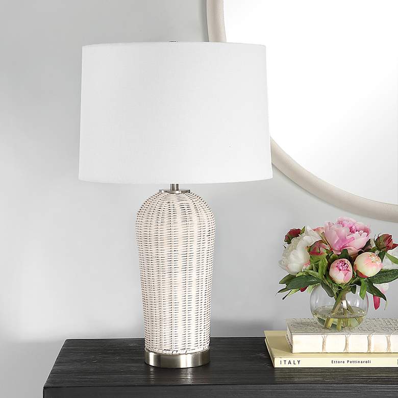Image 3 Noble Park Shenandoah White Rattan Table Lamp more views