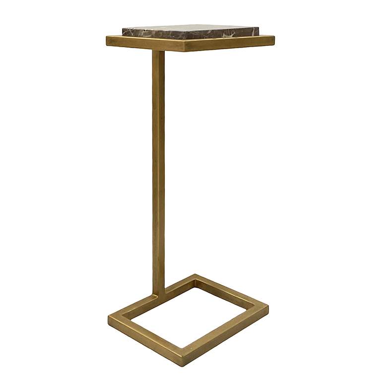Image 4 Noble Park Sicorro 10"W Gold Accent Table w/ Brown Marble more views