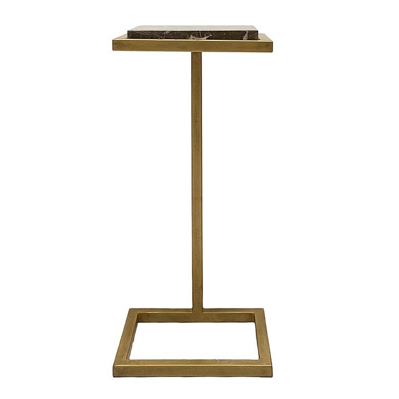 Image 5 Noble Park Sicorro 10"W Gold Accent Table w/ Brown Marble more views