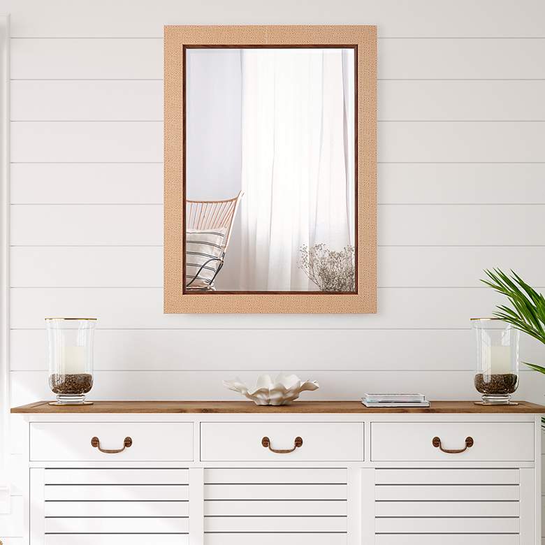 Image 1 Noble Park Solenne Beige 28" x 38" Rectangular Wall Mirror