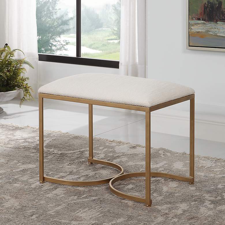 Image 1 Noble Park Sonora 24"W Rectangular Brushed Brass Bench