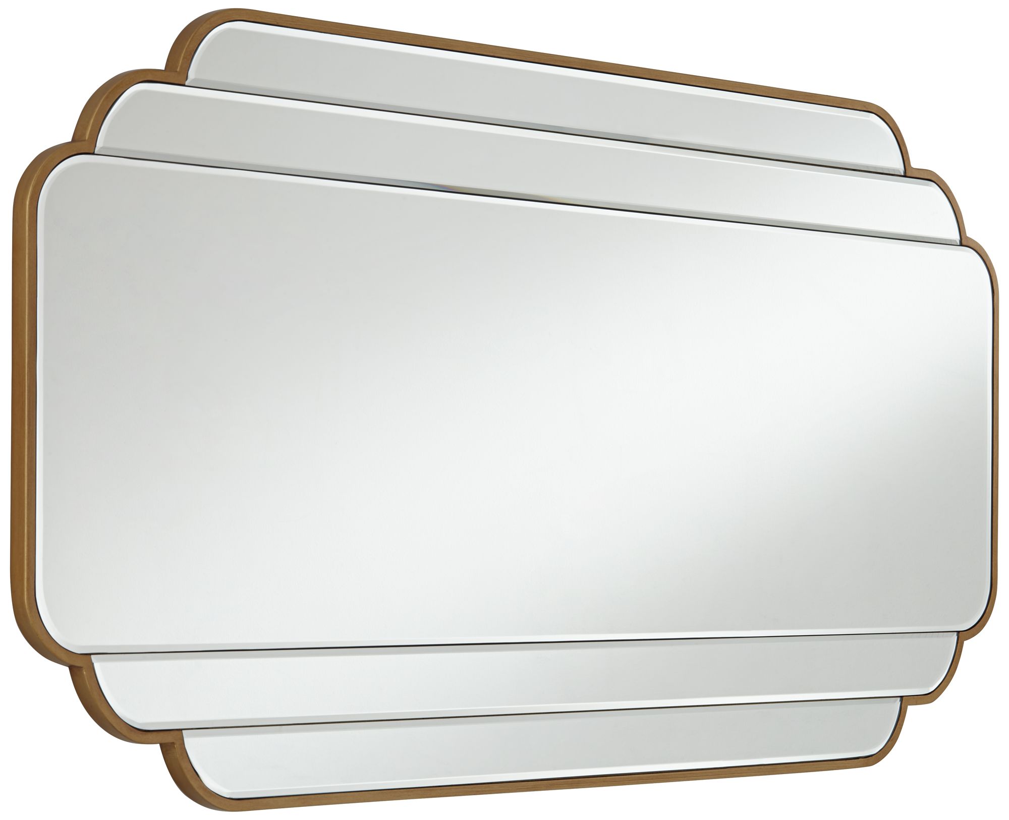 Noble Park Symphony 47" x 23 1/2" Gold Scalloped Edge Wall Mirror in scene