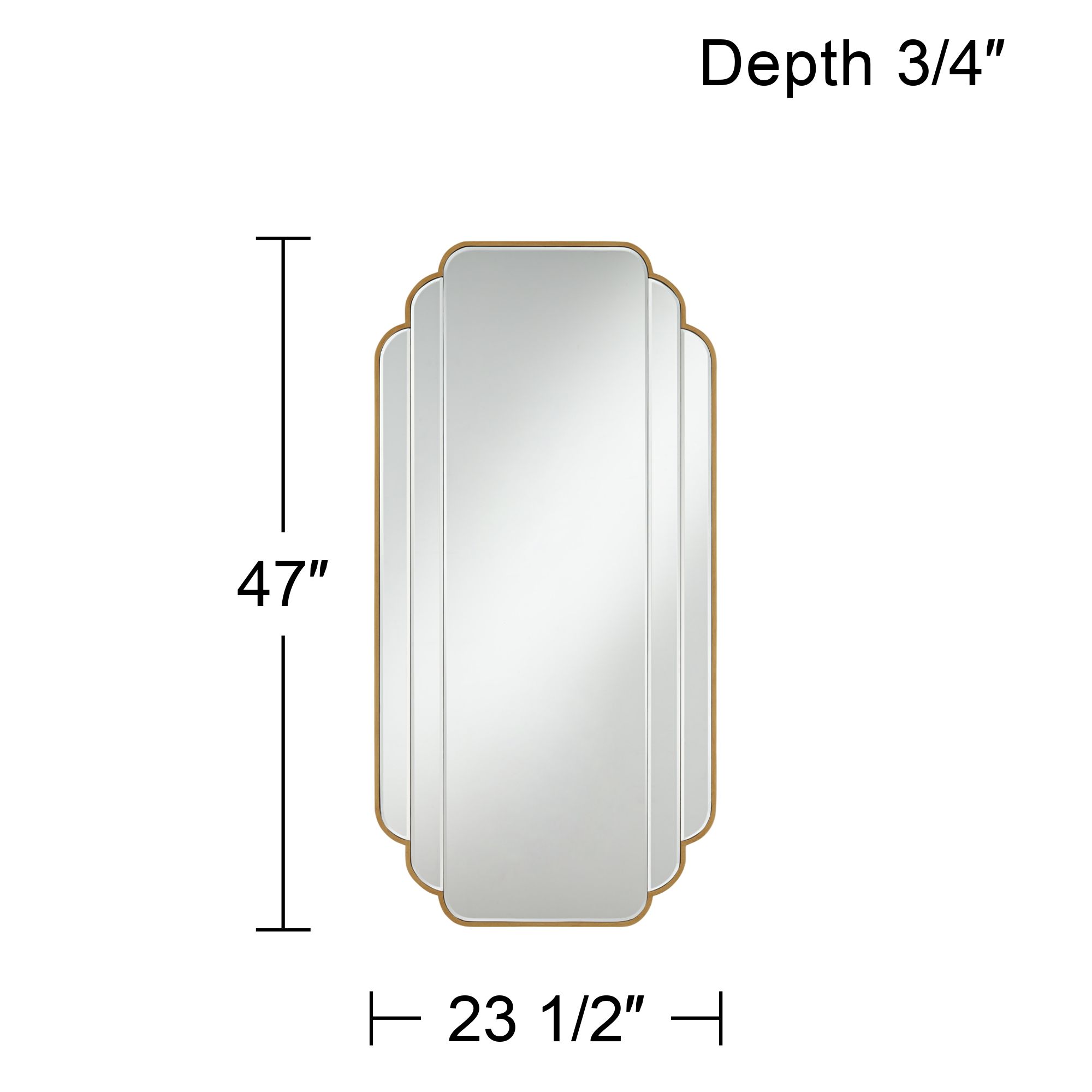 Noble Park Symphony 47" x 23 1/2" Gold Scalloped Edge Wall Mirror in scene