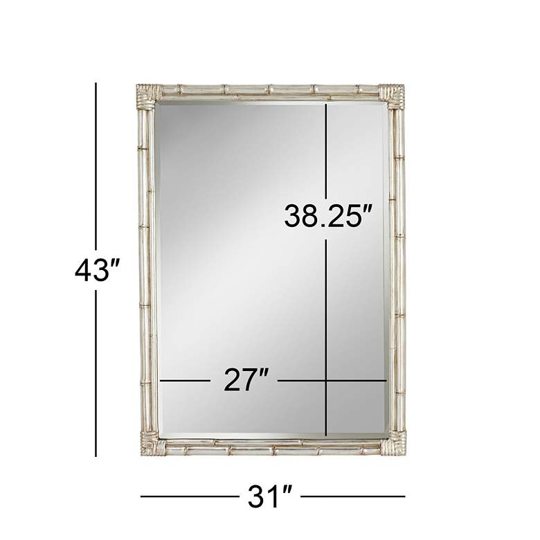 Image 6 Noble Park Takeo 31" x 43" Rectangular Silver Bamboo Wall Mirror more views