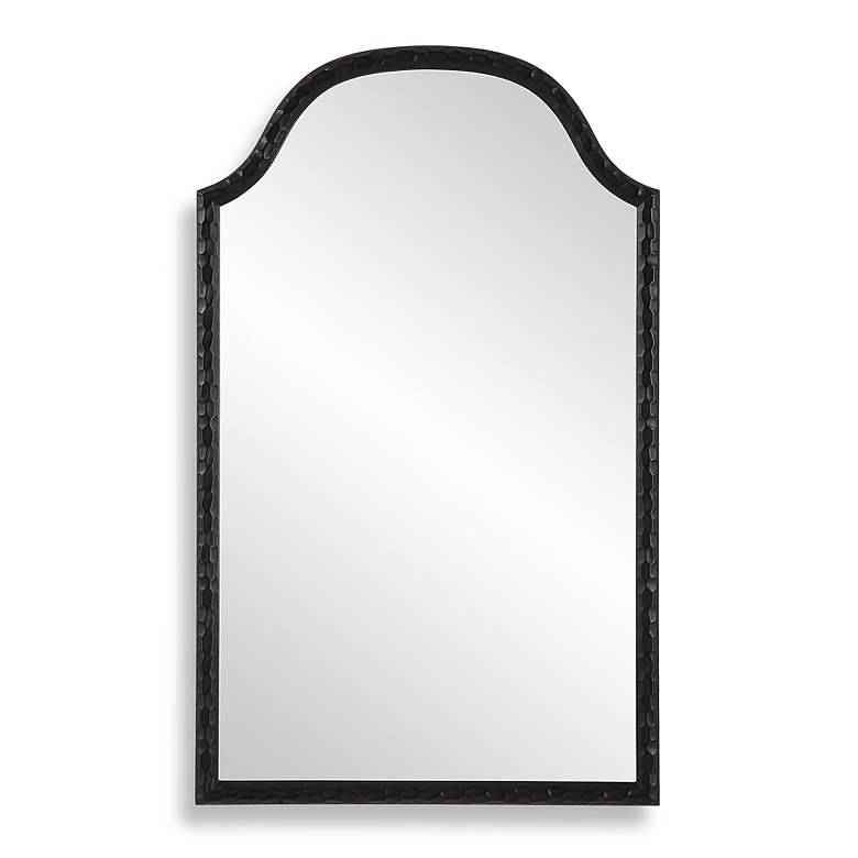 Image 2 Noble Park Tallis Matte Black 22" x 36" Arch Wall Mirror