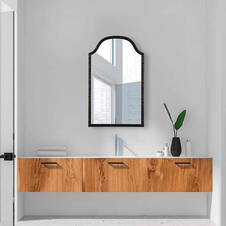 Image 3 Noble Park Tallis Matte Black 22" x 36" Arch Wall Mirror more views