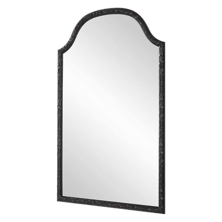 Image 5 Noble Park Tallis Matte Black 22" x 36" Arch Wall Mirror more views