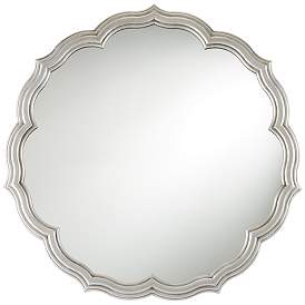 Image2 of Noble Park Turin Silver 34 1/2" Wide Round Scalloped Edge Wall Mirror