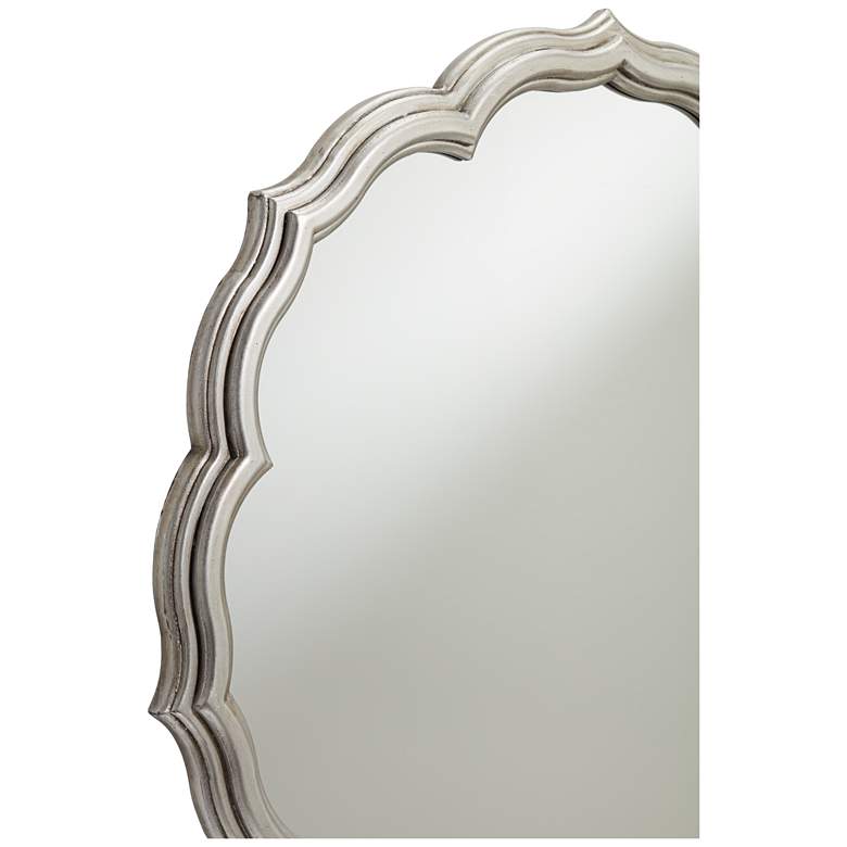 Image 3 Noble Park Turin Silver 34 1/2" Wide Round Scalloped Edge Wall Mirror more views