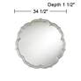 Noble Park Turin Silver 34 1/2" Wide Round Scalloped Edge Wall Mirror