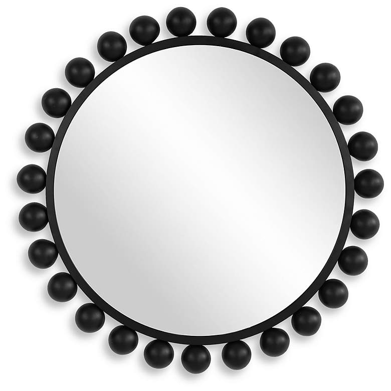 Image 2 Noble Park Valencia Matte Black 34" Round Wall Mirror