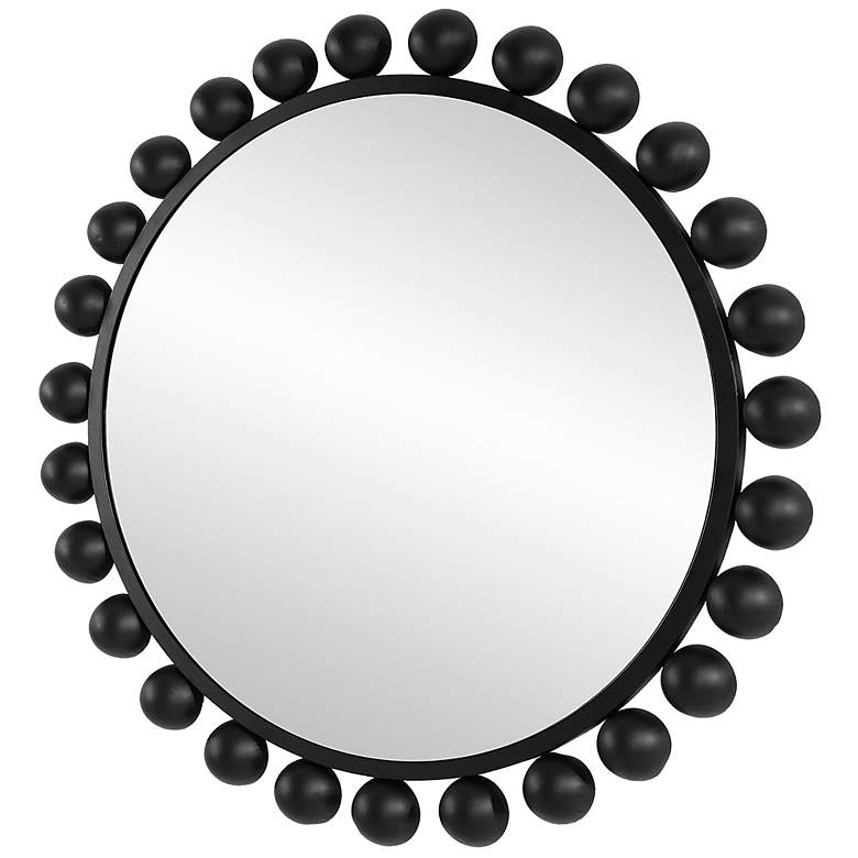 Image 7 Noble Park Valencia Matte Black 34" Round Wall Mirror more views