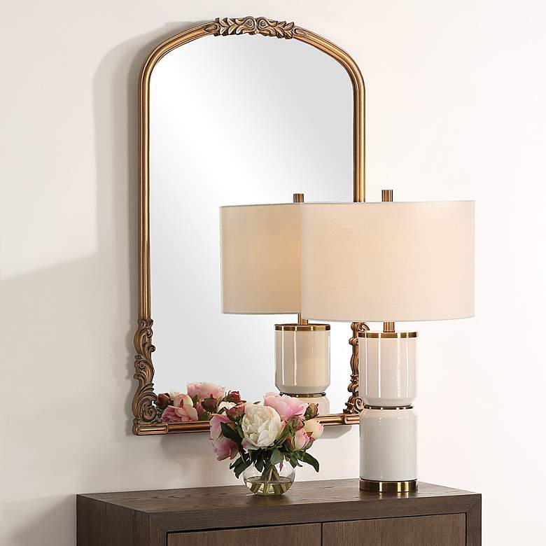 Image 3 Noble Park Vespera Antiqued Gold 23 3/4" x 36" Wall Mirror more views