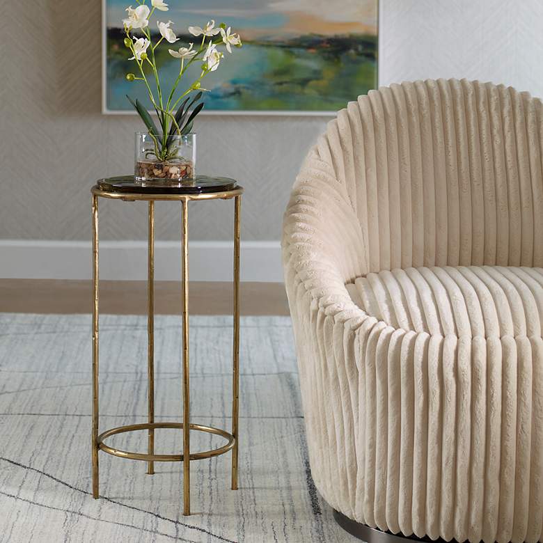 Image 1 Noble Park Victoria 12" Wide Antique Gold Accent Table